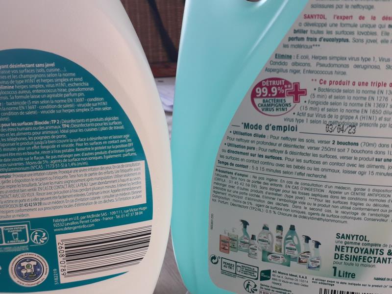 Produits de désinfection COVID 19