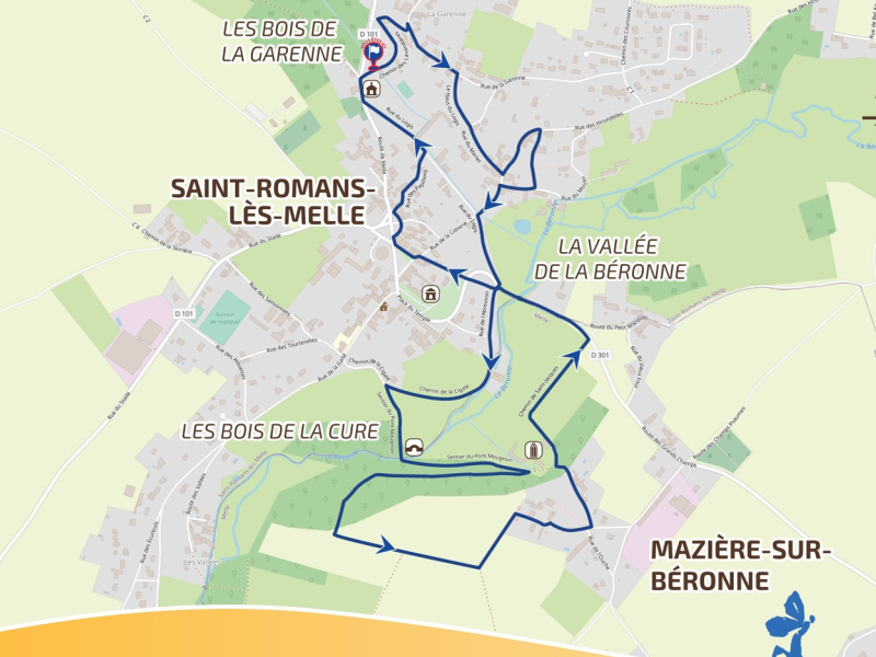 Détail planimètre du panneau de départ 2022, Saint-Romans-Lès-Melle