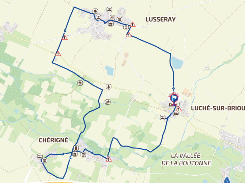 Détail planimètre du panneau de départ 2021, Luché-sur-Brioux
