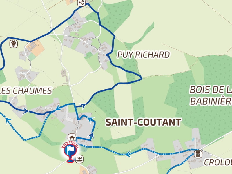 Détail planimètre du panneau de départ 2021, Saint-Coutant