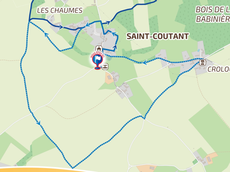 Détail planimètre du panneau de départ 2021, Saint-Coutant