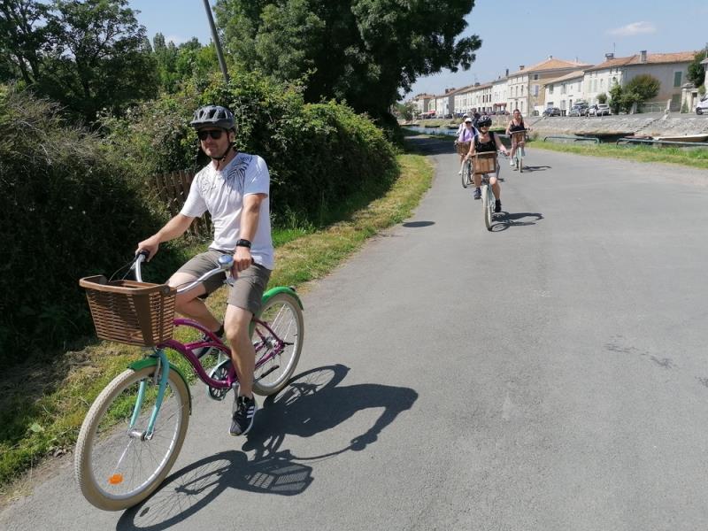 Faire du vélo le long de la Sèvre à Coulon