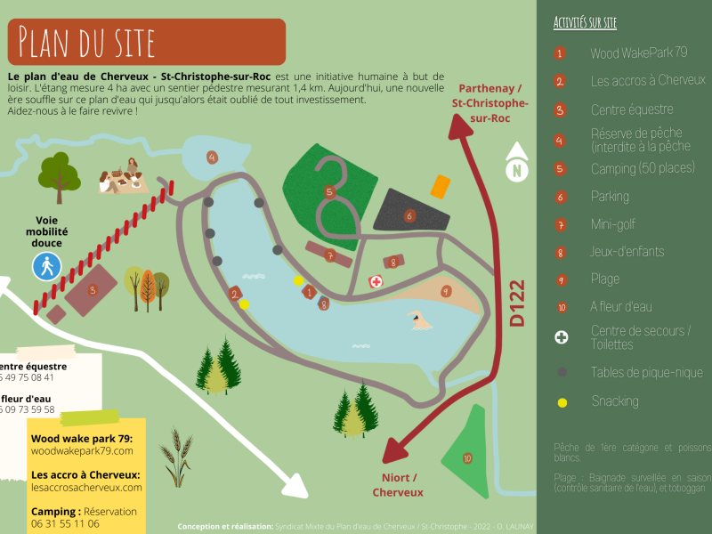 Le plan d'eau de Cherveux - St-Christophe, le plan d'accès ! 